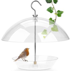 Mangeoire à oiseaux avec crochet, amovible à suspendre, en plastique  transparent, petite mangeoire à graines pour oiseaux sauvages, décoration  de jardin, fenêtre