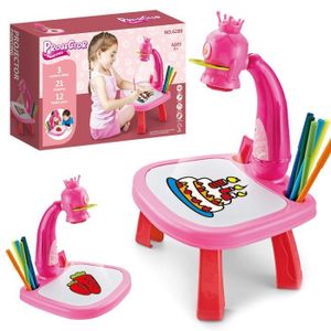 TABLE A DESSIN Dessin - Graphisme,Projecteur Led pour enfants,Table de dessin artistique,tableau de peinture,bureau - Type A Pink2 with box