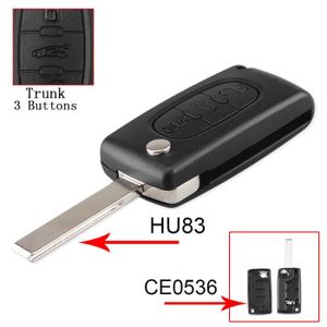 Télécommande Coque De Clé Plip - 3 Boutons Pour CITROEN | CE0536 - Foto 3