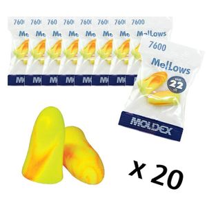 CASQUE - ANTI-BRUIT 20  Paires de Bouchons d’oreille  Moldex  Mellows  22 dB