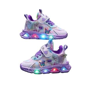 Baskets LED Clignotantes Pour Enfants - Chaussures Lumineuses Respirantes - Idéal Cadeau Anniversaire Noël - Taille 1 à 5 UK