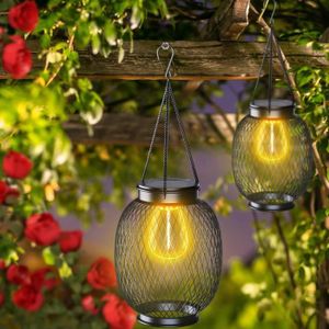 LAMPE DE JARDIN  Lanterne Solaire Exterieur Jardin, 2 Lampes Solair