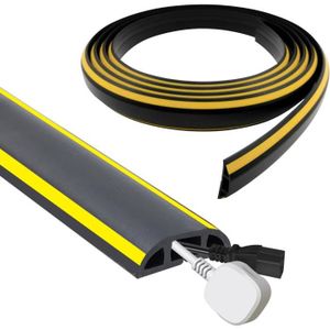 8m Passe-câble Sol, 20x10mm Passage de Cable au Sol, Protecteur de Câbles  de Plancher, Goulotte Passe Cable PVC pour Cacher et Protéger Les Câbles,  pour Calibre 8 mm (Blanc) (8m) : 