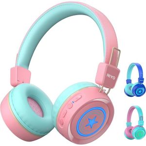 Casque audio enfant sans fil Bluetooth - rose et violet - Akashi    - Shopping et Courses en ligne, livrés à domicile ou au bureau,  7j/7 à la Réunion