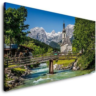 Tableau XXL Toile Murale 3D - Cascade Dans Forêt - Paysage Nature - Muralo
