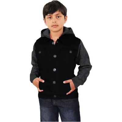 A2Z 4 Kids Veste En Jean Denim Noir Déchiré Pour Garçons - Style Tendance 3-13 Ans