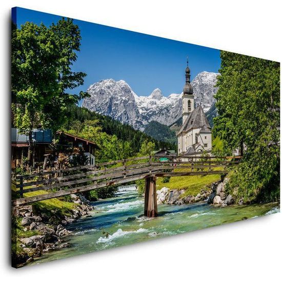 Tableau Déco Toile - Impression Paysage Lac - Murando - Format à Préciser