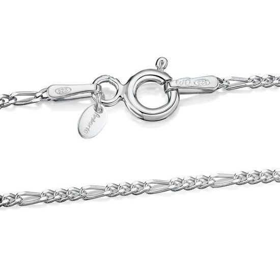 Collier Argent 925 Maille Gourmette Amberta - Plaqué Or 18K - Longueur 40-70 Cm - Cadeau élégant