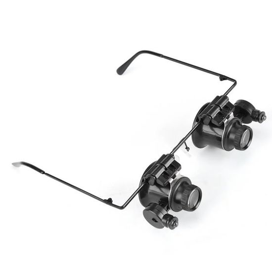 1x Type de lunettes Loupe 10X 15X 20X 25X oeil bijoux montre réparation Loupe lunettes avec 2 lumières LED nouveau Microscope à Loupe 1x Type de lunettes Loupe 10X 15X 20X 25X oeil bijoux montre réparation Loupe lunettes avec 2 lumières LED nouveau Microscope à Loupe