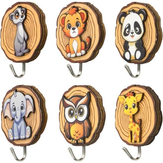 6pcs Crochet Adhésif Muraux Pour Chat Mignon, Accroche Clé Mural Pour Cache-Cache, Porte Manteau Crochets Rétractables, Crochet - Maison