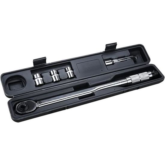 Clé Dynamométrique 1/2 20-180Nm - Pour Auto Et Moto - Avec Accessoires