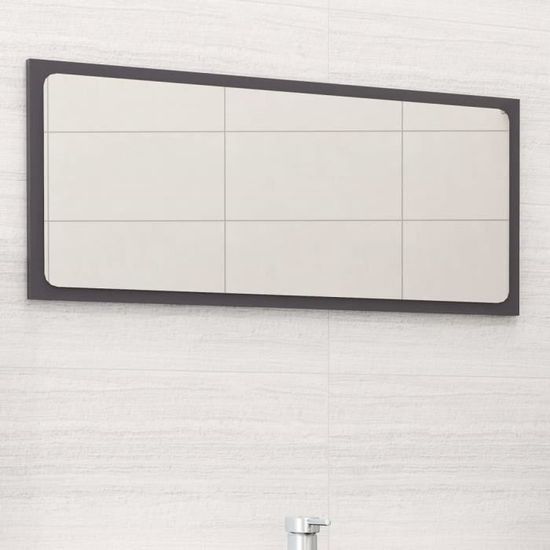 Nouveauté!Miroir Décoratif - Miroir Attrayante salon de salle de bain Gris brillant 80x1,5x37 cm Aggloméré979