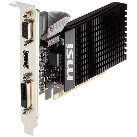 MSI GT 710 1GD3H LP Carte Graphique Nvidia GT710 954 MHz 1024 Mo PCI Express Noir Cdiscount Informatique