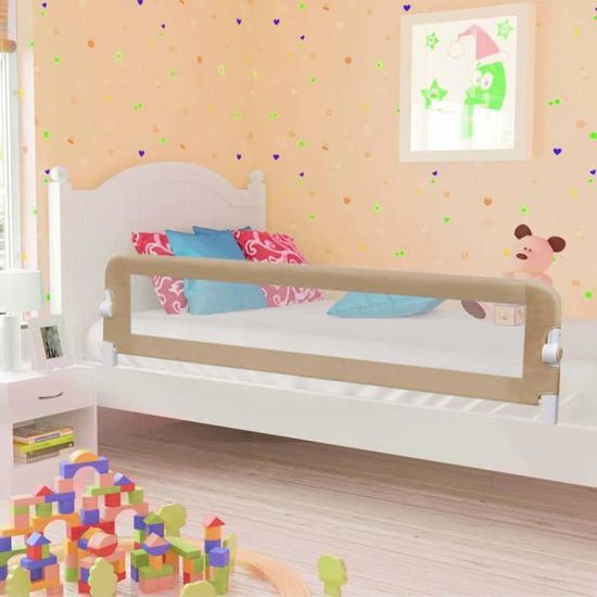 Barrière De Lit Bébé 180 Cm - Protection 4 Côtés Anti-collision, Rembourrage 2,5 Cm, Respirante