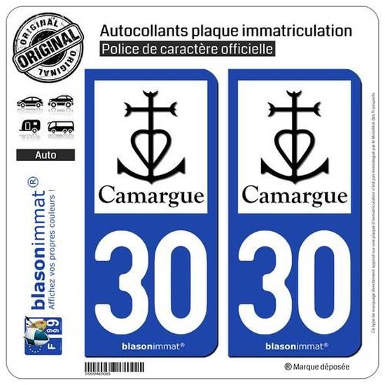 numéro immatriculation 30 La Camargue Autocollants
