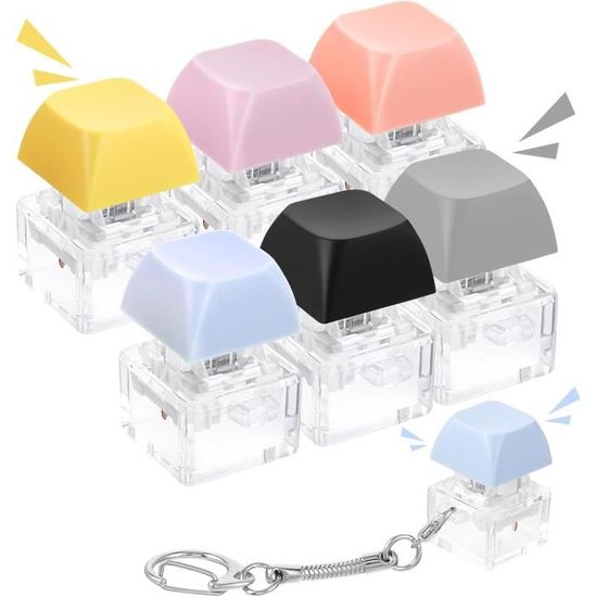 Lot De 2 Claviers Anti-stress Lumineux – 4 Boutons, Porte-clés LED – Pour Adulte, Bureau Et Maison