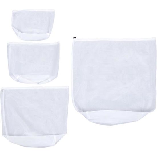 Lot De 3 Filets à Linge Pour Machine - 30x40 Cm - Maille Nid D'Abeille - Fermeture Éclair - Protection Linge Délicat