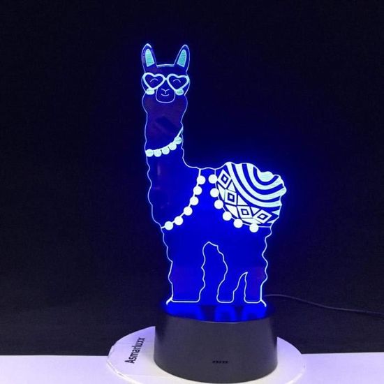 GUADELOUPE, Lampe illusion 3D à LED - leds illusion 3D - 7 Couleurs