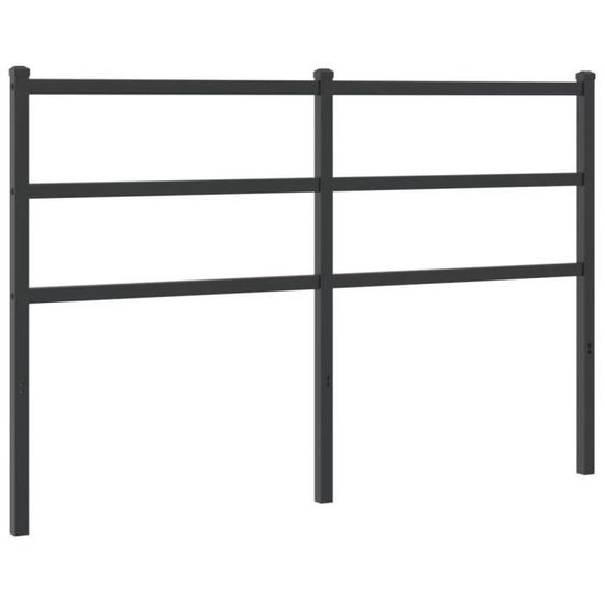 Tête De Lit En Métal VidaXL - Design Classique, Acier Peint, Pour Lit 135 Cm (noir)