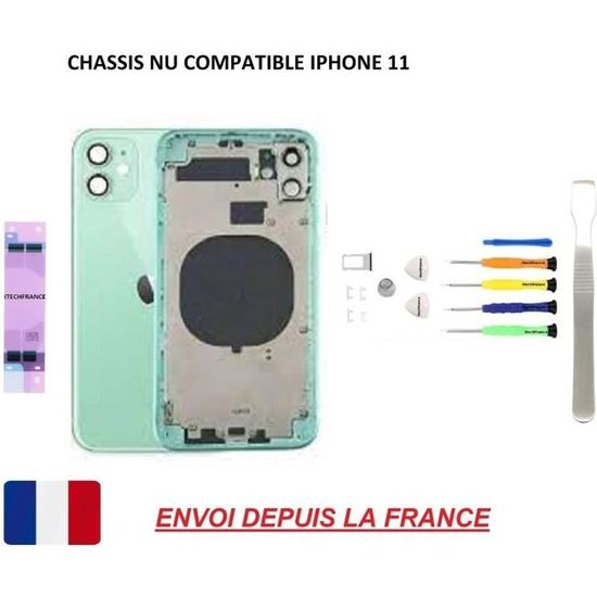 Vitre Arrière Remplacement IPhone 11 Vert - Avec Grand Trou Pour Logo Apple