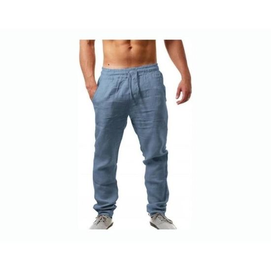 Pantalon Lin Homme Ete AUTREMENT Cargo Taille M Bleu Fonce Confortable et Respirant Bleu Cdiscount Pret a Porter
