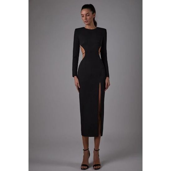 Robe Cocktail Noire Manches Longues Lipsy By Jessica Wright – Taille UK 8 – Neuve Avec étiquettes
