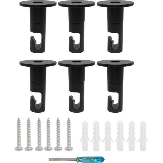 Lot De 5 Supports Muraux Et Plafonniers Pour Câbles Textiles – Fixation Invisible Pour Lampes Suspendues