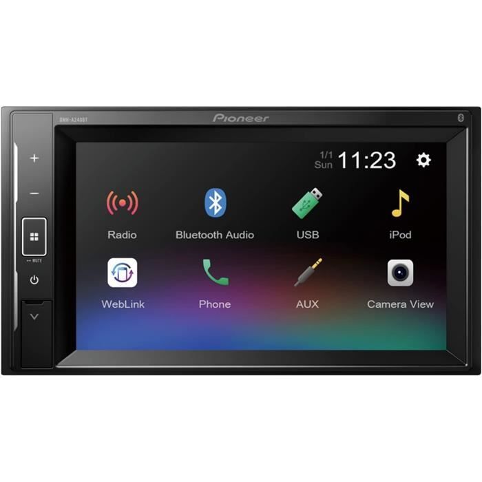 Autoradio Pioneer DMH-A240BT - Écran Tactile 6,2" - Bluetooth, Miroir Smartphone - Haute Qualité Audio