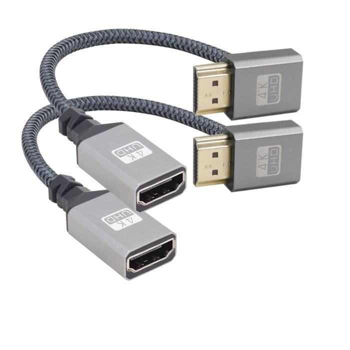 RIIEYOCA Cavo intrecciato UHD 4K HDTV a HDTV da 90 gradi, a