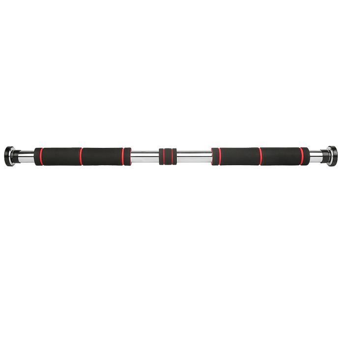 LaiZere!!! Barre de traction de menton épaissie renforcée pour porte - Équipement de fitness - pour 80-130 cm - NOIR + ROUGE!!！