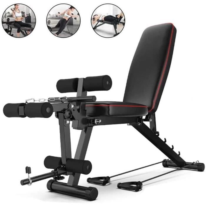 ZZZX Banc Musculation Complet,Banc d'exercice Pliable avec Extension Jambe Leg Curl pour Musculation des Abdominaux