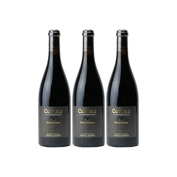 Cornas Billes Noires Rouge 2016 - Lot de 3x75cl - Domaine du Coulet - Vin AOC Rouge de la Vallée du Rhône - Cépage Syrah