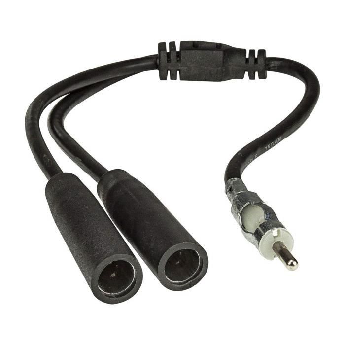 Antenne antennenverteiler y splitter câble adaptateur dIN vers iSO pour autoradio 2 x mâle-femelle