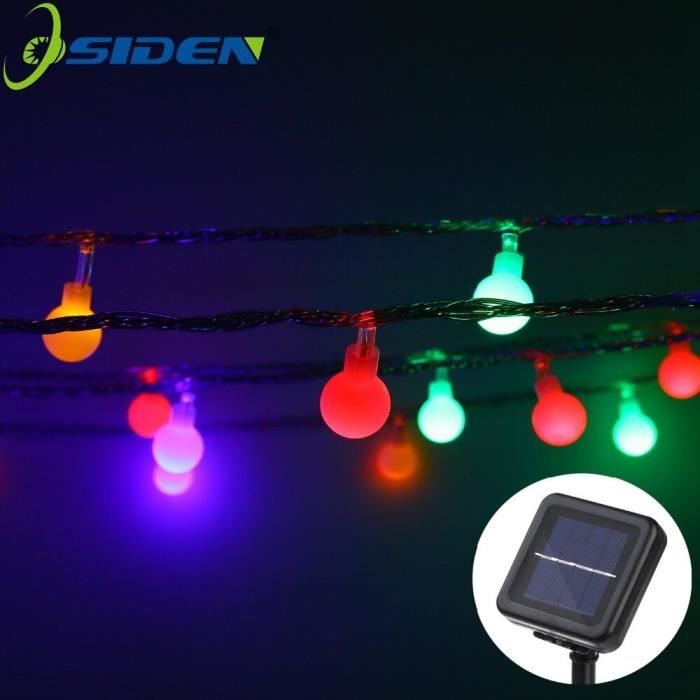 Globe extérieur solaire chaîne lumières 5m 7M 12M fée noël bulle cristal boule chaîne - Modèle: Bleu 12Meter 100Led - MILEDCB02308