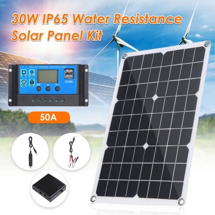 30W panneau solaire double sortie USB cellules solaires Poly panneau solaire 10-20-30-40-50A contrôleur po - 30W solar panel -