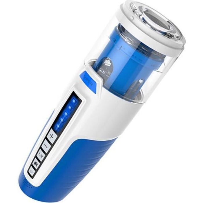 Leten nouveau masturbateur masculin télescopique à Piston automatique Interaction vocale intelligente Machine sexuelle-Type Blue
