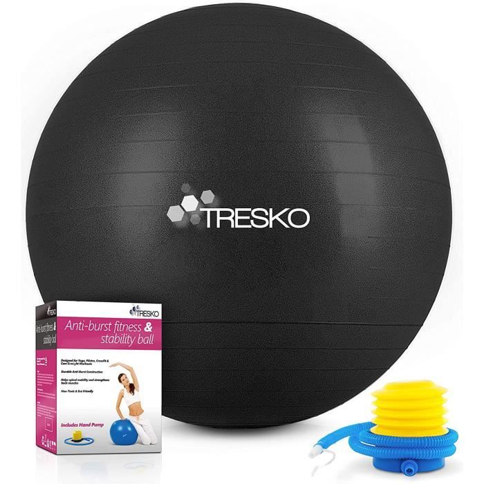 BALLON SUISSE - GYM BALL - SWISS BALL TRESKO® Ballon de Gymnastique - Anti-éclatement - Boule d'assise - Balle de Yog2