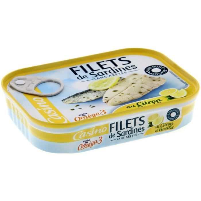Filet de sardines - Au citron - 115 g