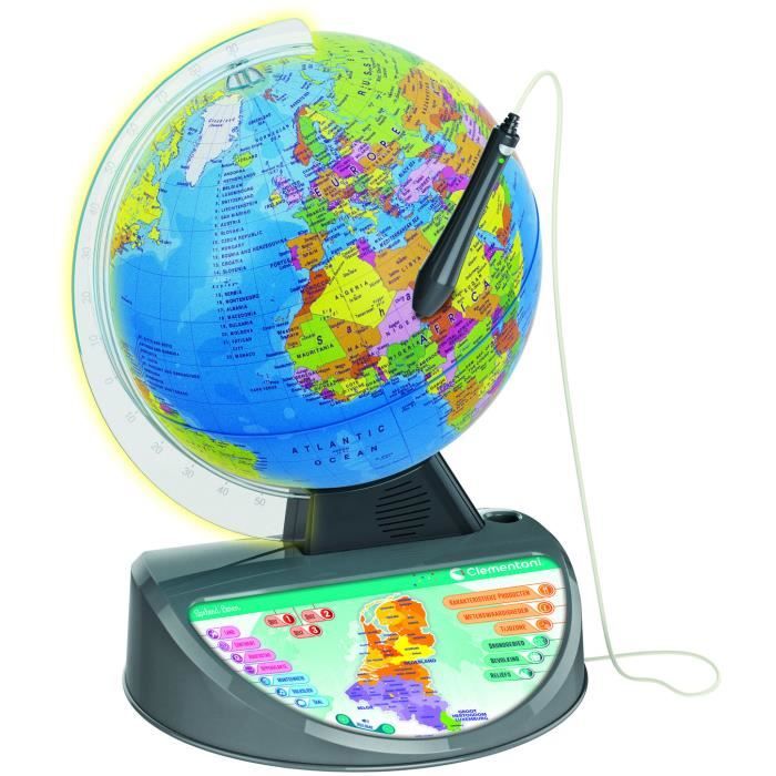 Clementoni jeu d'apprentissage globe terrestre interactif 32 x 43 cm bleu