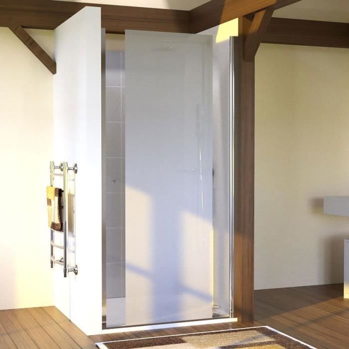 CREAZUR Porte de douche pivotante Sandy - 90 x 190 cm - Verre trempé 6 mm