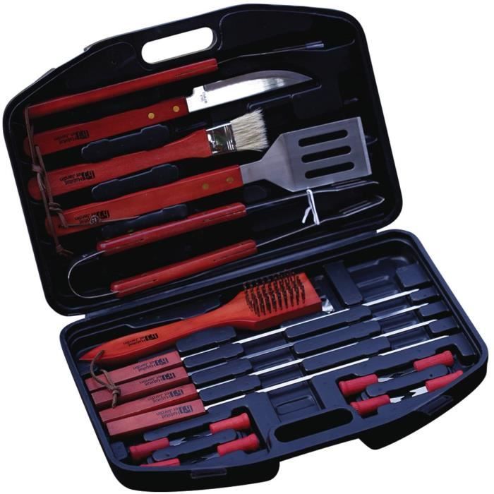 Accessoire barbecue -Barbuc 3- - 18 pièces - Rouge/Noir
