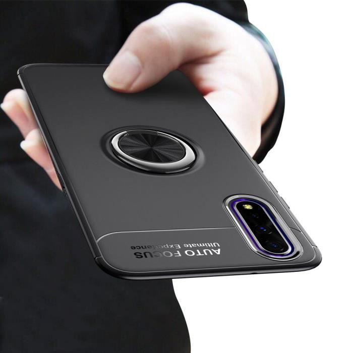 Coque Huawei Honor 9X Finger Noir Magnétique Rotatif hfs-house®