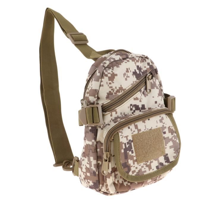 Sac à Dos Voyage Camping Sac De Transport Sac à Bandoulière Multi-poche Fermeture à Éclair désert