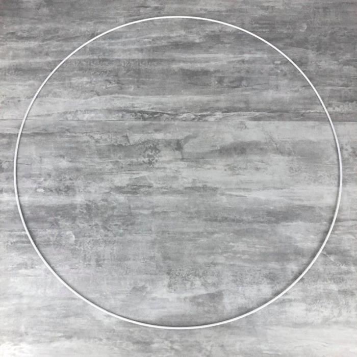 Grand Cercle XXL métallique blanc diam. 80 cm pour abat-jour, Anneau epoxy blanc Attrape rêves - Unique