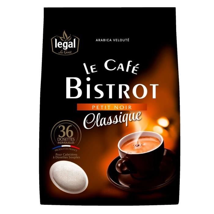 LEGAL Cafés Bistrot Petit Noir Classique - 36 Pads