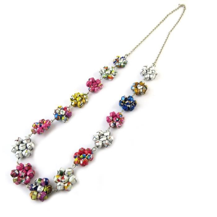 Collier sautoir artisanal cuir New Life (fait main)- Les Trésors De Lily [N9565]
