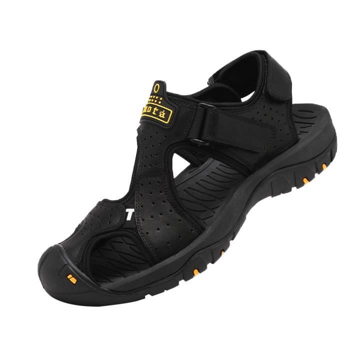 Hommes Extérieur Sandales Été,Randonnée Fermé Ouvert Trekking Fisherman Boucle Chaussures Noir 39 EU