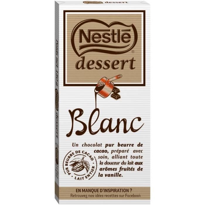 Chocolat dessert blanc 180g NESTLE