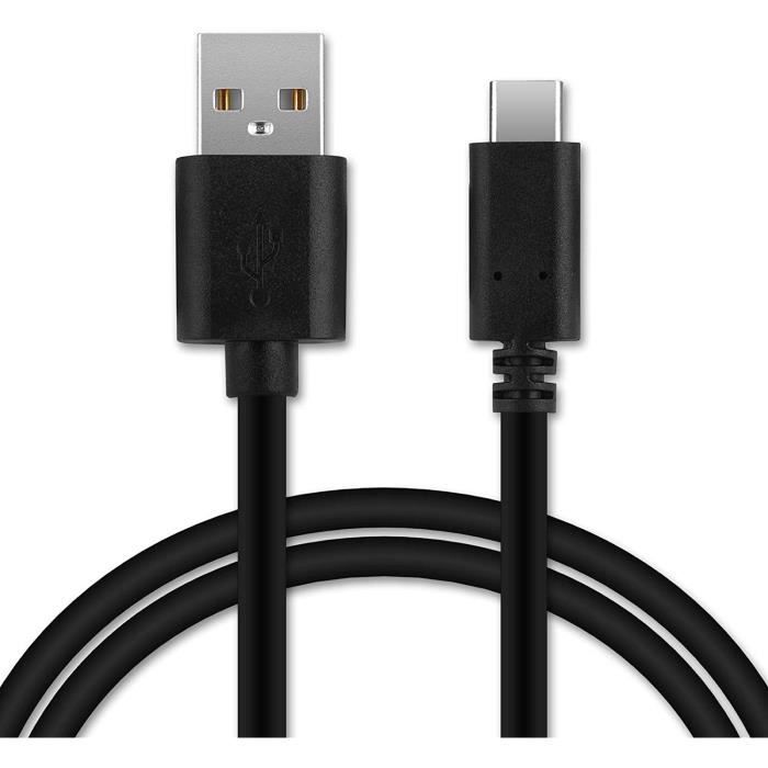 Câble TYPE C , USB C de recharge et de transfert pour Samsung Note 10 Lite ( 2 mètres - Noir )