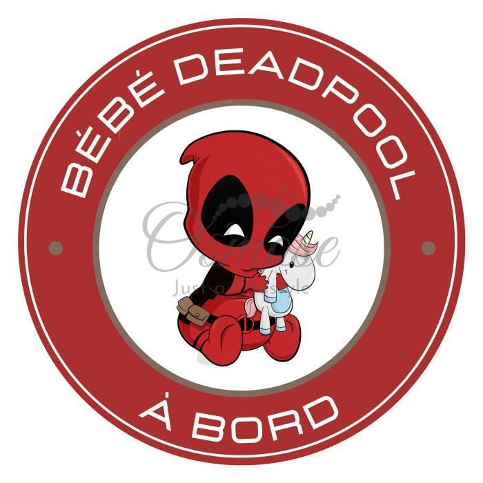 Autocollant bébé à Bord - Bébé Deadpool